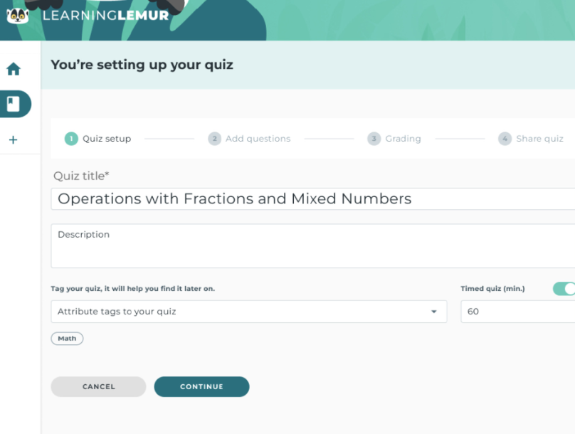 screenshot of Learning Lemur